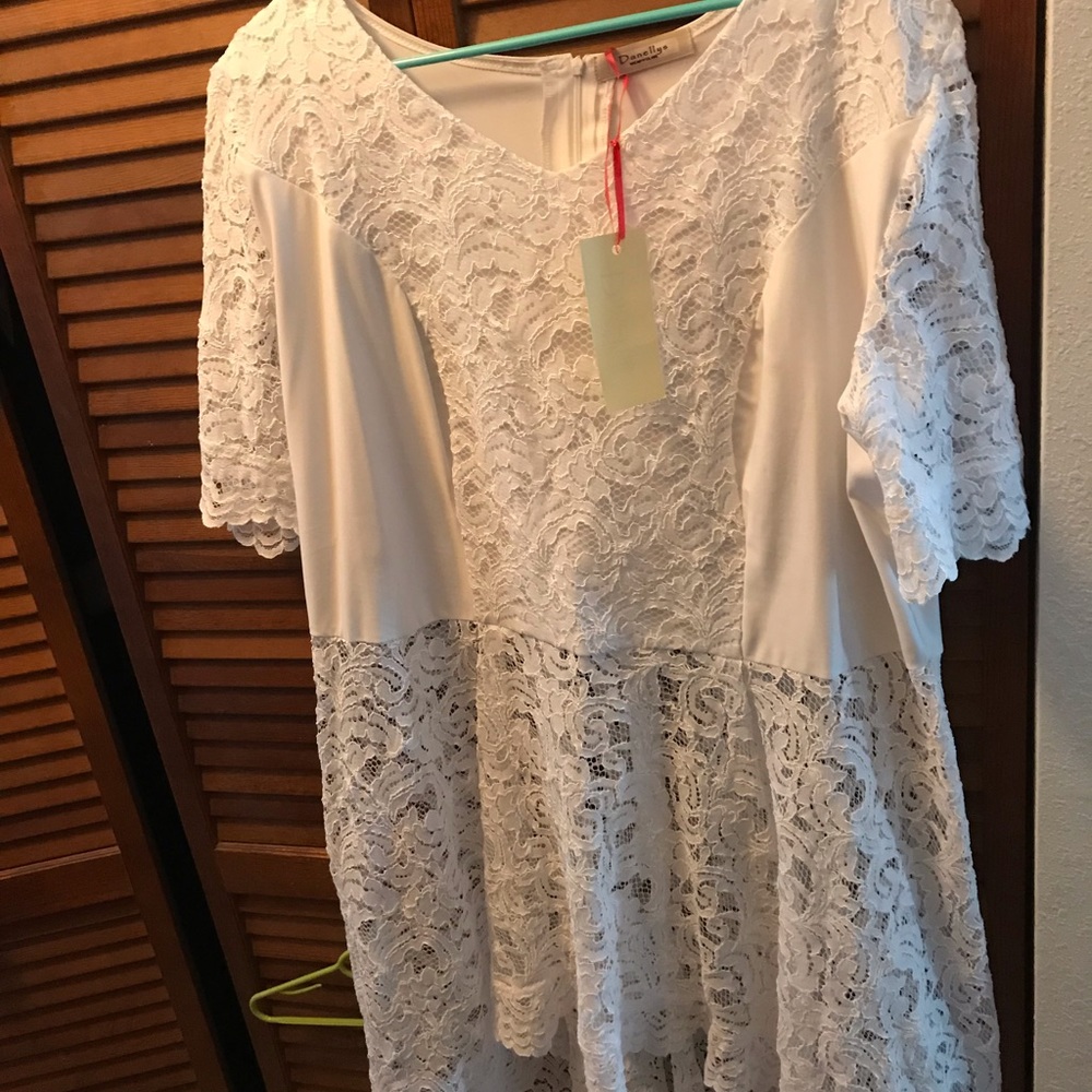 Custom, White lace top.